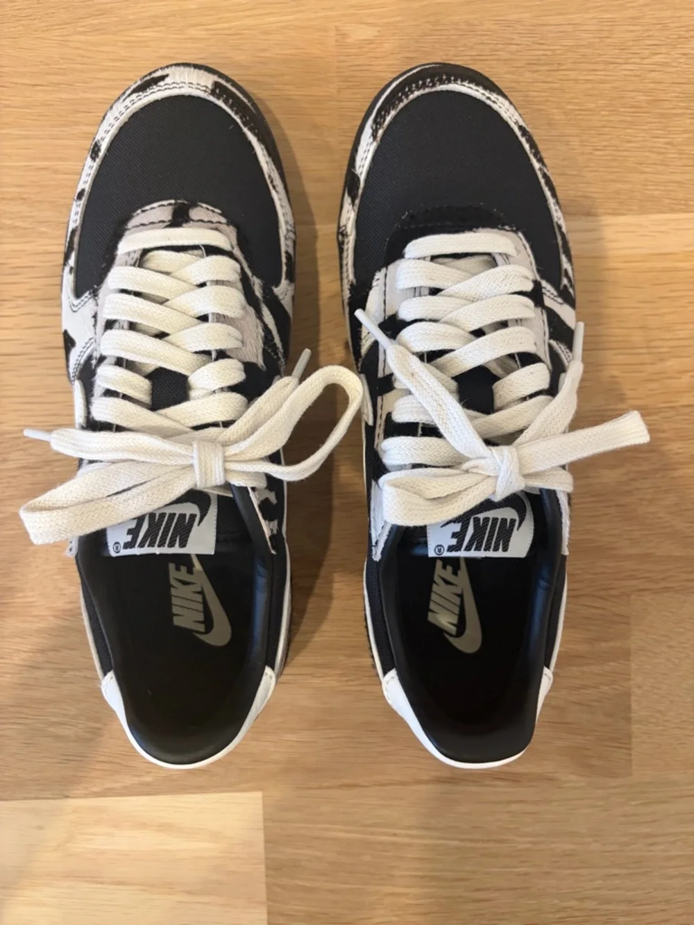 NWT Nike Field General Black & White Zebra-Print Hair Calf Low Top Sneaker